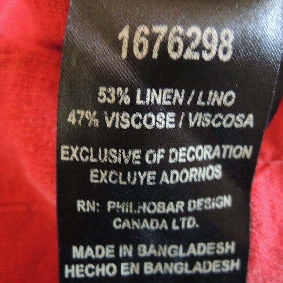 Nicole Miller Red & Black Linen Blend Shift Dress XL - Picture 9 of 9